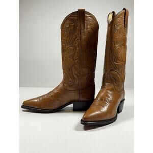 Dan Post Women’s Snip Toe Western Boots Brown Leather El Paso Cowgirl Size 7 M
